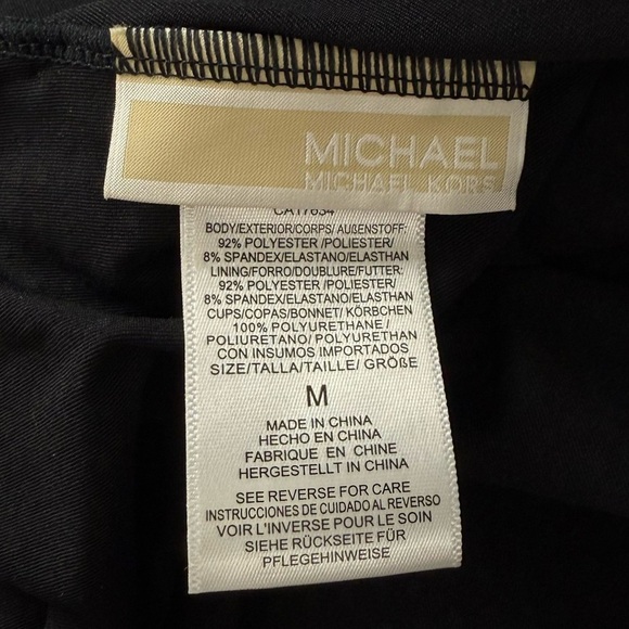 Michael Kors Studded Tankini Top Womens Size Medium Black Bikini Top Swim NWT - Picture 7 of 11